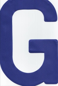Segelzeichen Buchstabe "G" 300 mm blau